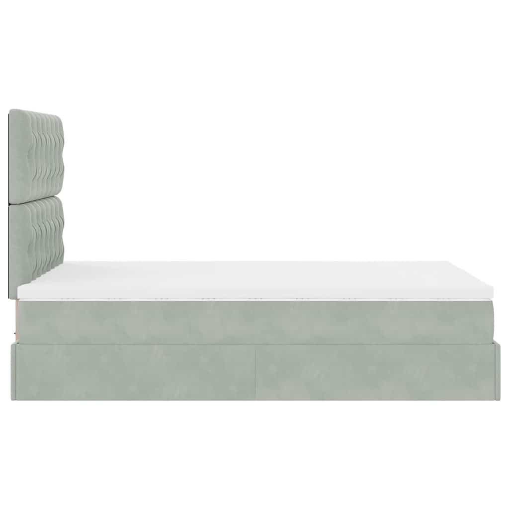 Struttura Letto Pouf con Materassi 120x190 cm Velluto | homemem39