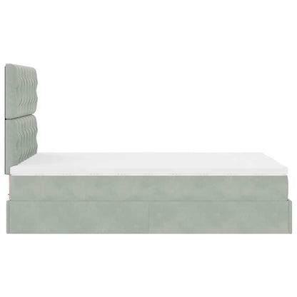 Struttura Letto Pouf con Materassi 120x190 cm Velluto | homemem39