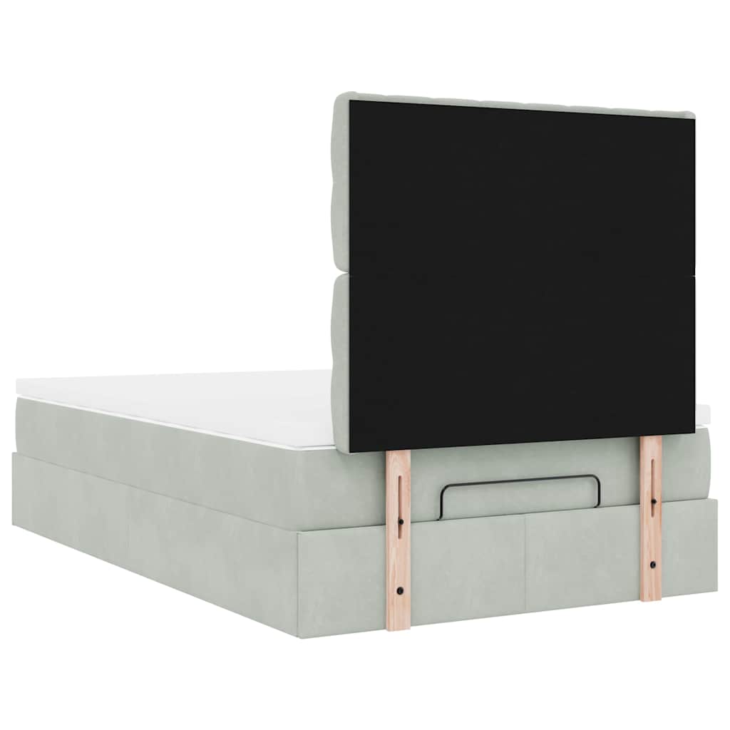 Struttura Letto Pouf con Materassi 120x190 cm Velluto | homemem39
