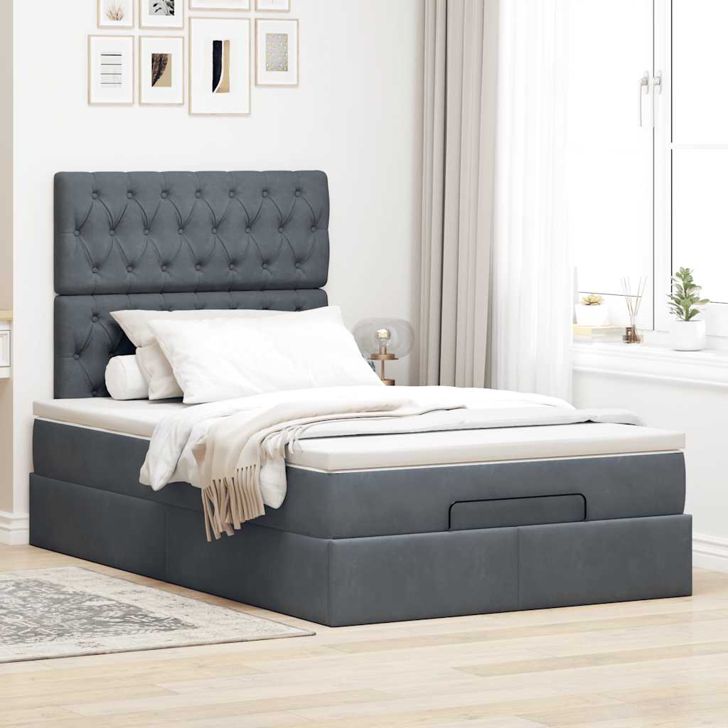 Struttura Letto Pouf con Materassi 80x200 cm Velluto | homemem39