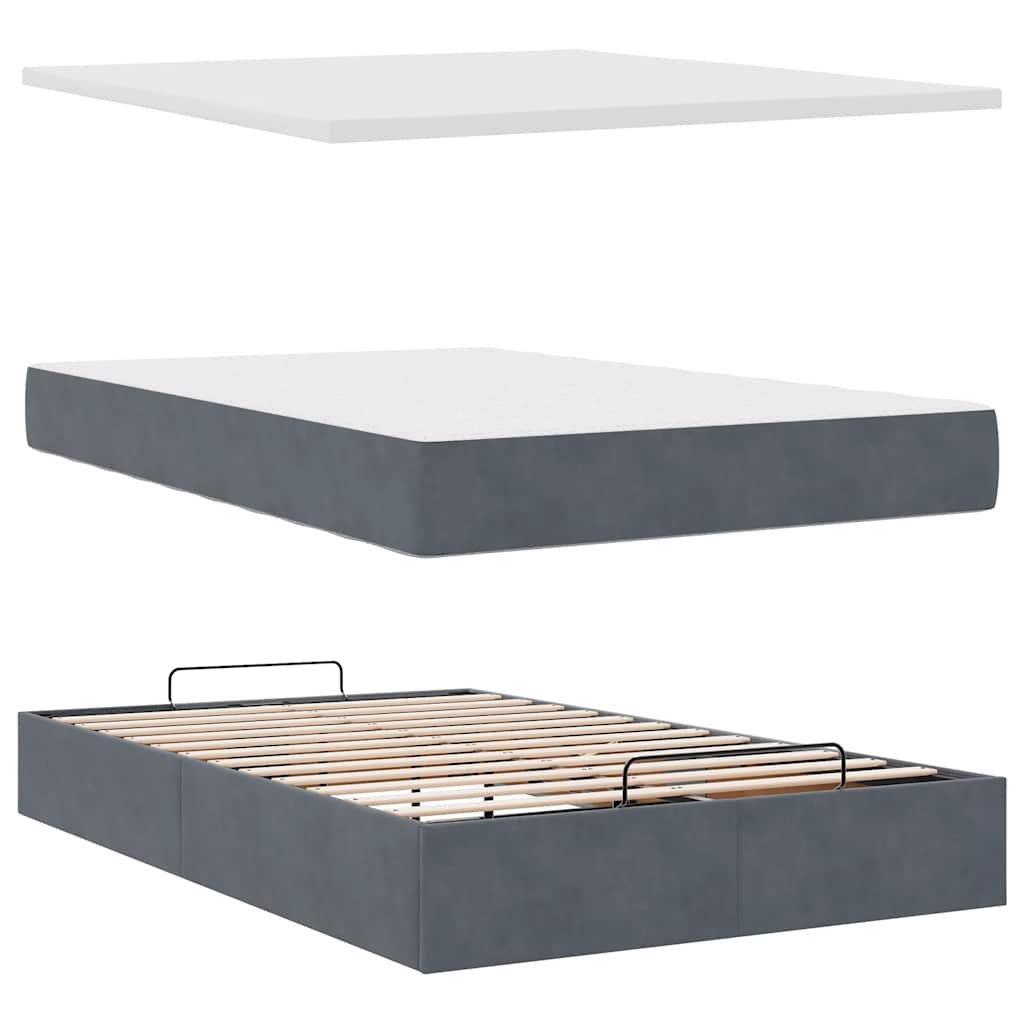Struttura Letto Pouf con Materassi 80x200 cm Velluto | homemem39