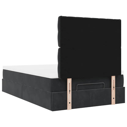 Struttura Letto Pouf con Materassi Nero 120x190 cm Velluto | homemem39