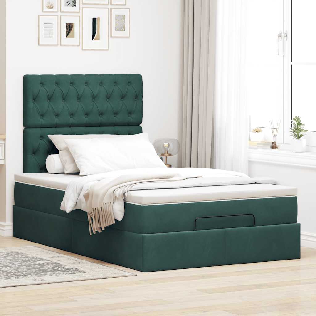 Struttura Letto Pouf con Materassi 120x190 cm Velluto | homemem39