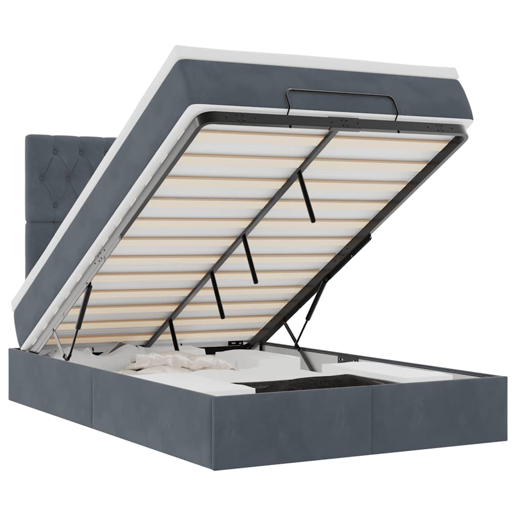 Struttura Letto Pouf con Materassi 120x200 cm Velluto - homemem39