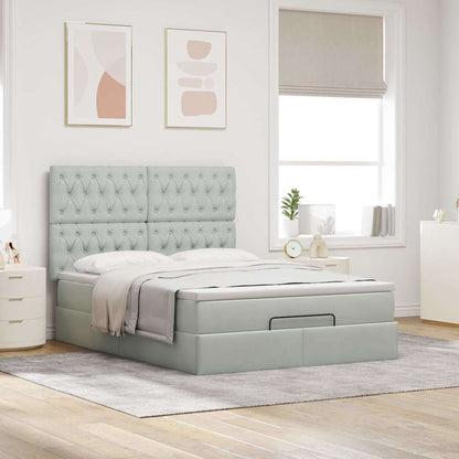 Struttura Letto Pouf con Materassi 140x190 cm Velluto | homemem39