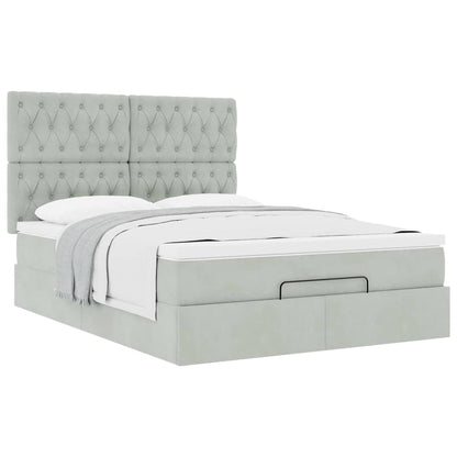 Struttura Letto Pouf con Materassi 140x190 cm Velluto | homemem39