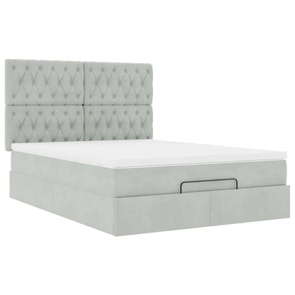 Struttura Letto Pouf con Materassi 140x190 cm Velluto | homemem39
