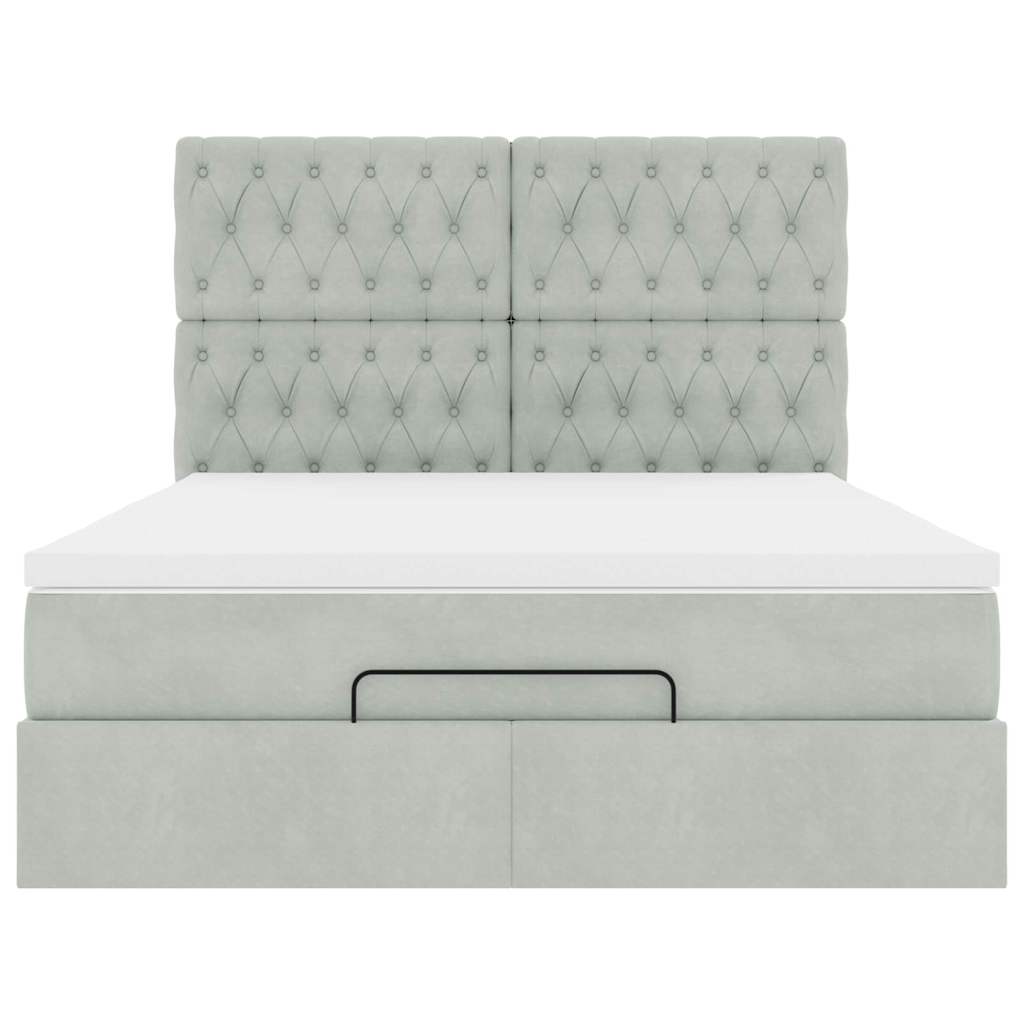 Struttura Letto Pouf con Materassi 140x190 cm Velluto | homemem39
