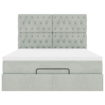 Struttura Letto Pouf con Materassi 140x190 cm Velluto | homemem39