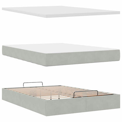 Struttura Letto Pouf con Materassi 140x190 cm Velluto | homemem39