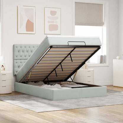 Struttura Letto Pouf con Materassi 140x190 cm Velluto | homemem39