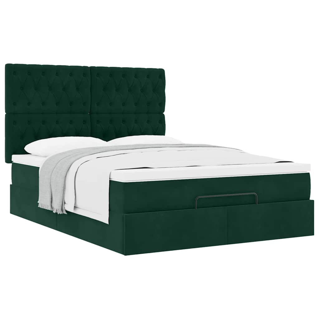 Struttura Letto Pouf con Materassi 140x190 cm in Velluto | homemem39