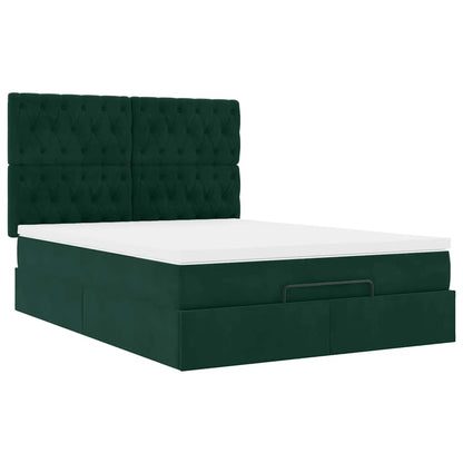 Struttura Letto Pouf con Materassi 140x190 cm in Velluto | homemem39