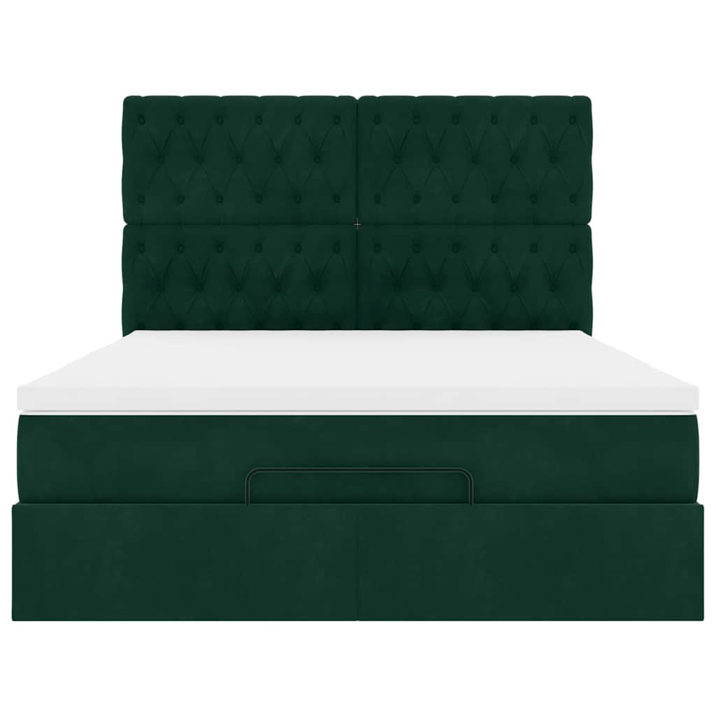 Struttura Letto Pouf con Materassi 140x190 cm in Velluto | homemem39