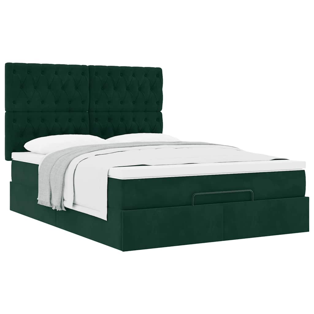 Struttura Letto Pouf con Materassi 140x200 cm in Velluto | homemem39
