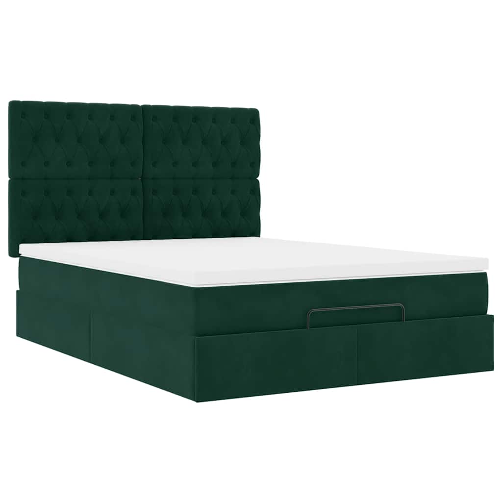 Struttura Letto Pouf con Materassi 140x200 cm in Velluto | homemem39