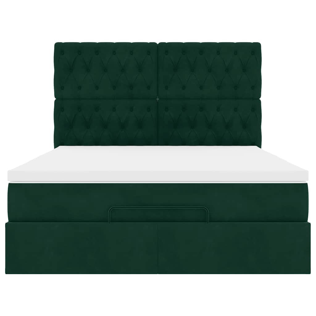 Struttura Letto Pouf con Materassi 140x200 cm in Velluto | homemem39