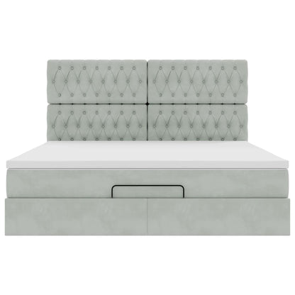 Struttura Letto Pouf con Materassi 160x200 cm in Velluto - homemem39