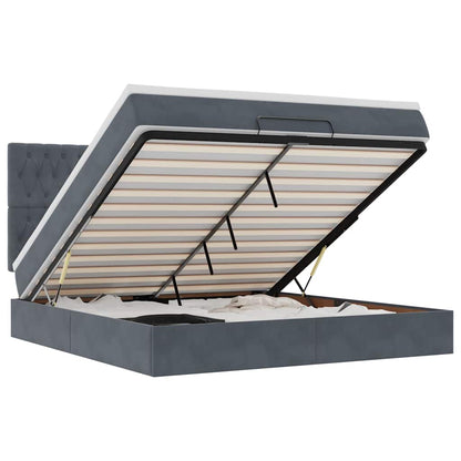 Struttura Letto Pouf con Materassi 160x200 cm in Velluto