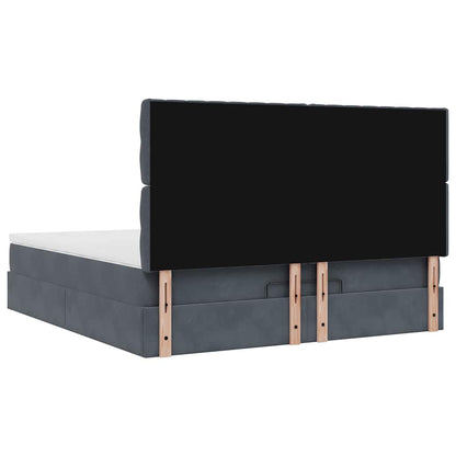 Struttura Letto Pouf con Materassi 160x200 cm in Velluto