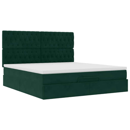 Struttura Letto Pouf con Materassi 160x200 cm Velluto | homemem39
