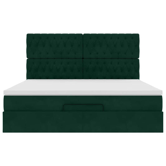 Struttura Letto Pouf con Materassi 160x200 cm Velluto