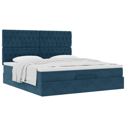 Struttura Letto Pouf con Materassi 160x200 cm Velluto | homemem39