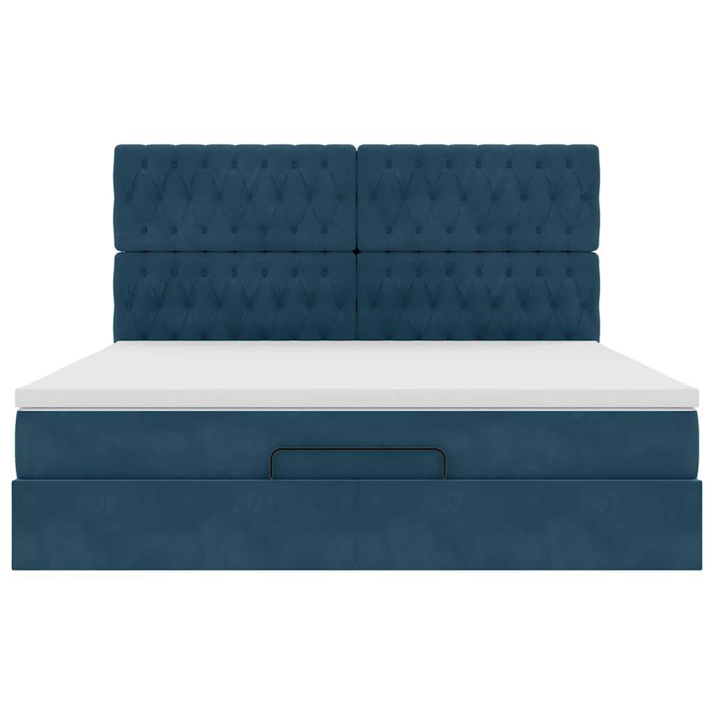 Struttura Letto Pouf con Materassi 160x200 cm Velluto | homemem39