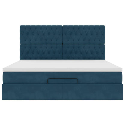 Struttura Letto Pouf con Materassi 160x200 cm Velluto | homemem39