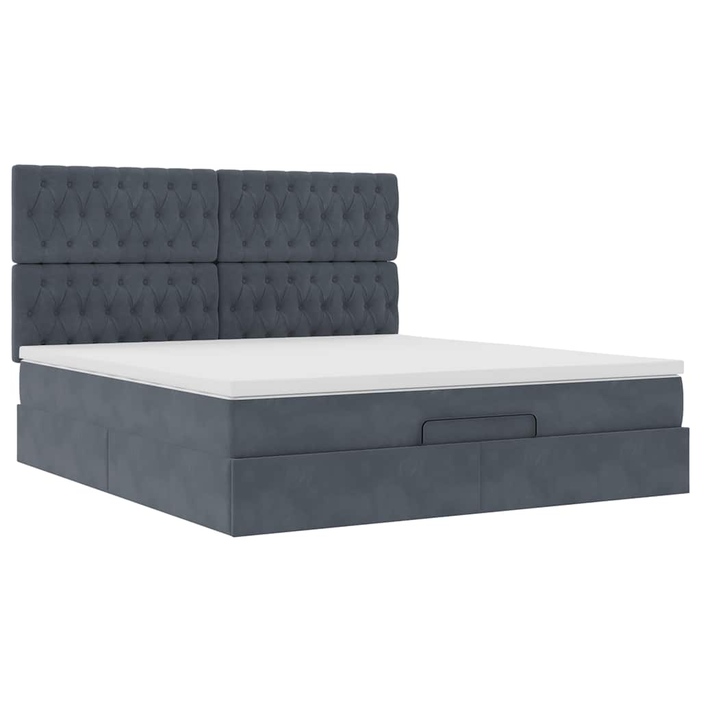 Struttura Letto Pouf con Materassi 180x200 cm Velluto | homemem39
