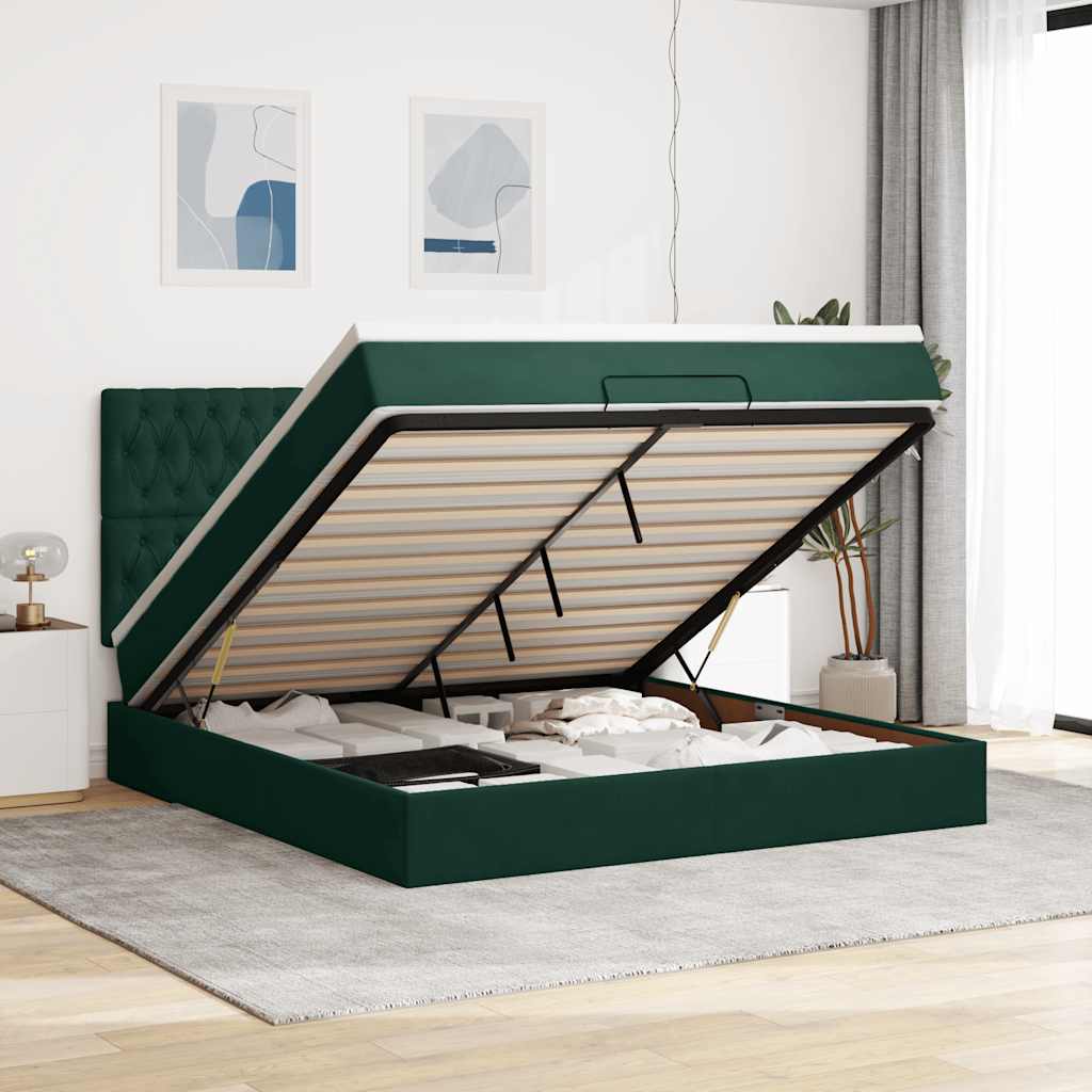 Struttura Letto Pouf con Materassi 180x200 cm Velluto | homemem39