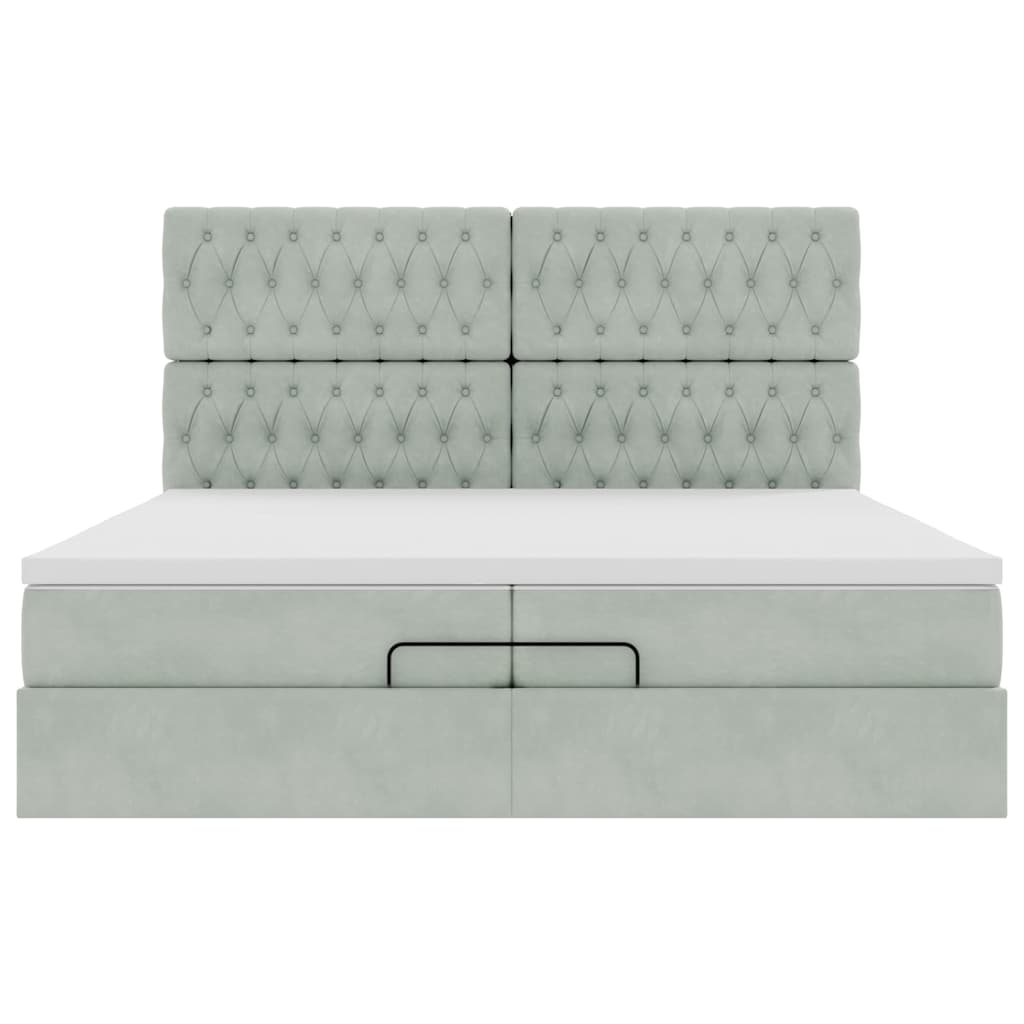 Struttura Letto Pouf con Materassi 200x200 cm Velluto | homemem39