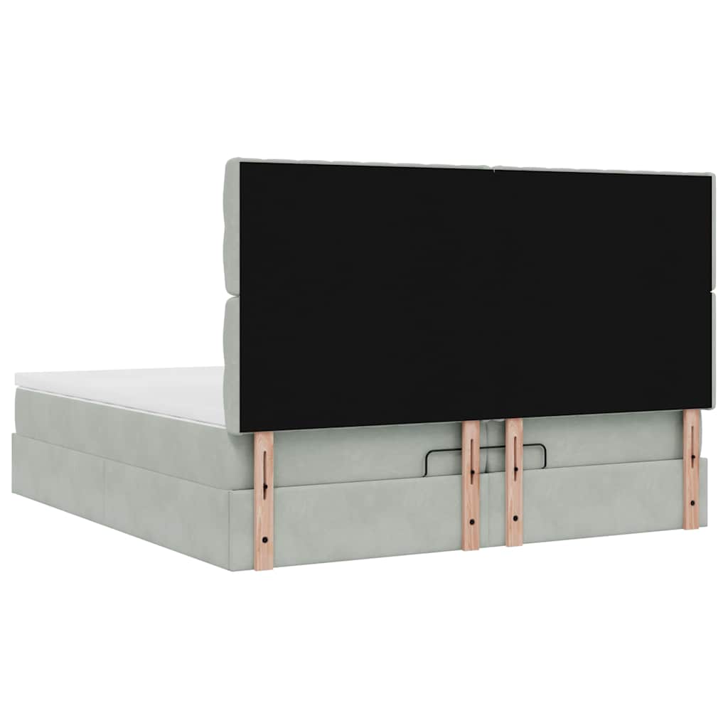 Struttura Letto Pouf con Materassi 200x200 cm Velluto | homemem39