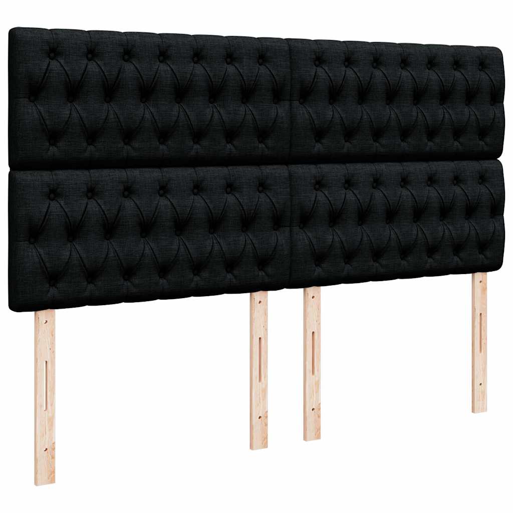 Struttura Letto Pouf con Materassi Nero 200x200 cm Velluto | homemem39