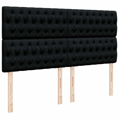 Struttura Letto Pouf con Materassi Nero 200x200 cm Velluto | homemem39