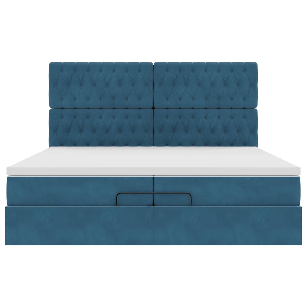 Struttura Letto Pouf con Materassi 200x200 cm Velluto