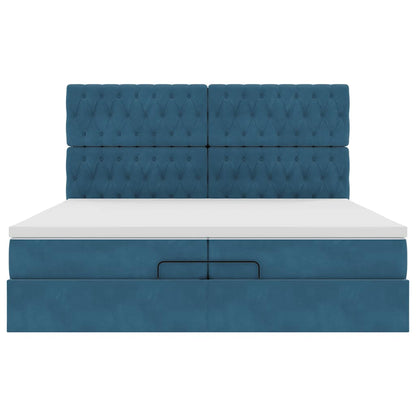 Struttura Letto Pouf con Materassi 200x200 cm Velluto