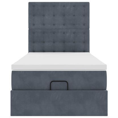 Struttura Letto Pouf con Materassi 180x200 cm in Velluto