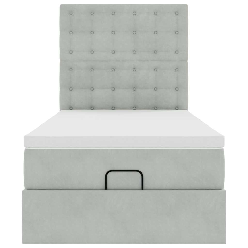 Struttura Letto Pouf con Materassi 90x190 cm in Velluto | homemem39