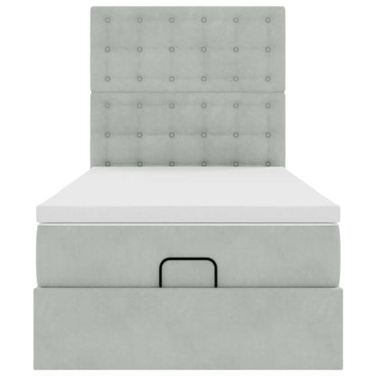 Struttura Letto Pouf con Materassi 90x190 cm in Velluto | homemem39