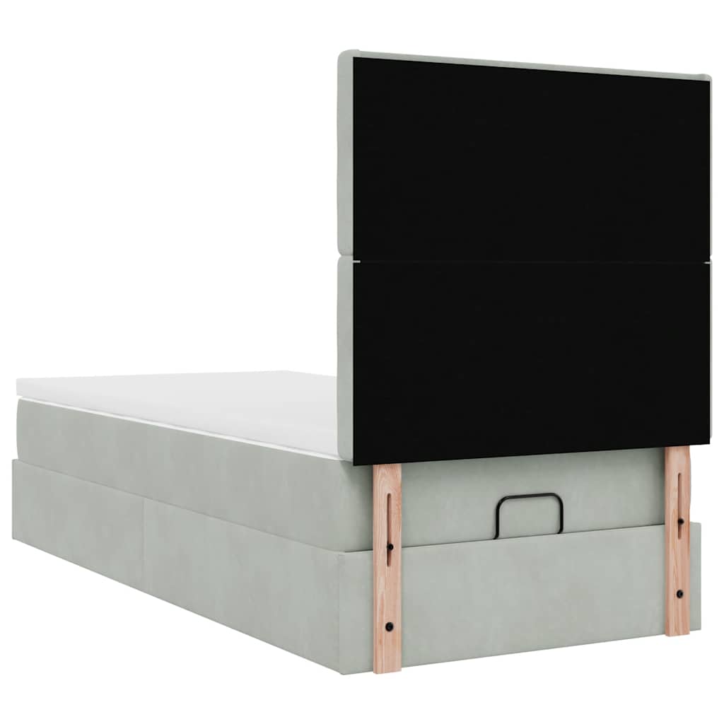 Struttura Letto Pouf con Materassi 90x190 cm in Velluto | homemem39