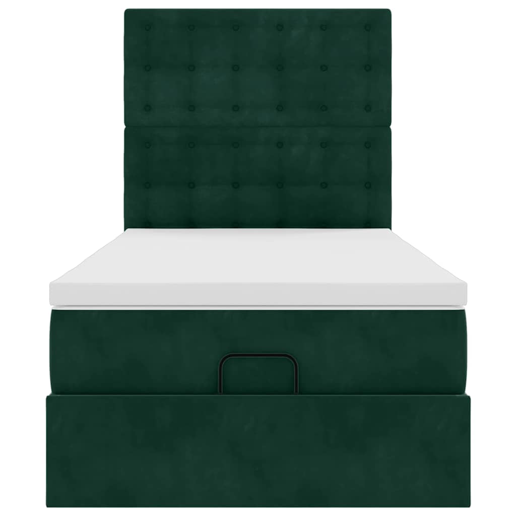 Struttura Letto Pouf con Materassi 90x190 cm in Velluto