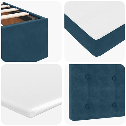 Struttura Letto Pouf con Materassi 90x190 cm in Velluto