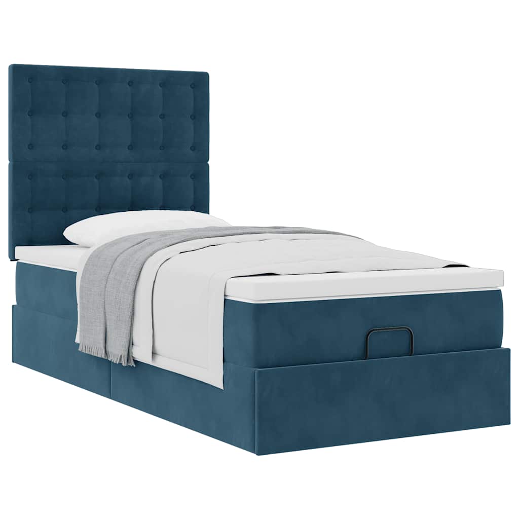Struttura Letto Pouf con Materassi 90x190 cm in Velluto | homemem39