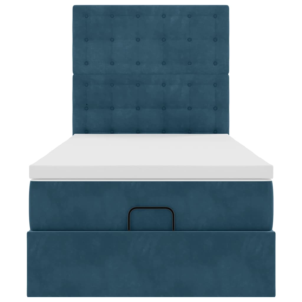 Struttura Letto Pouf con Materassi 90x190 cm in Velluto | homemem39