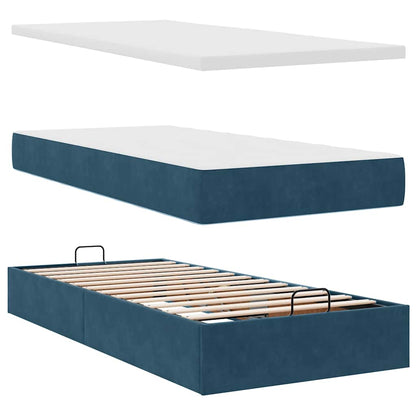 Struttura Letto Pouf con Materassi 90x190 cm in Velluto | homemem39