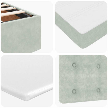 Struttura Letto Pouf con Materassi 90x200 cm in Velluto