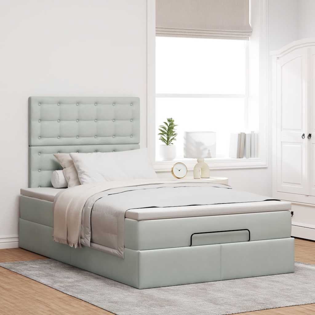 Struttura Letto Pouf con Materassi 120x190 cm Velluto | homemem39