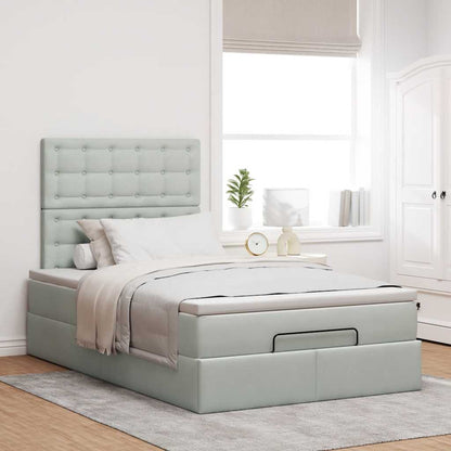 Struttura Letto Pouf con Materassi 120x190 cm Velluto | homemem39