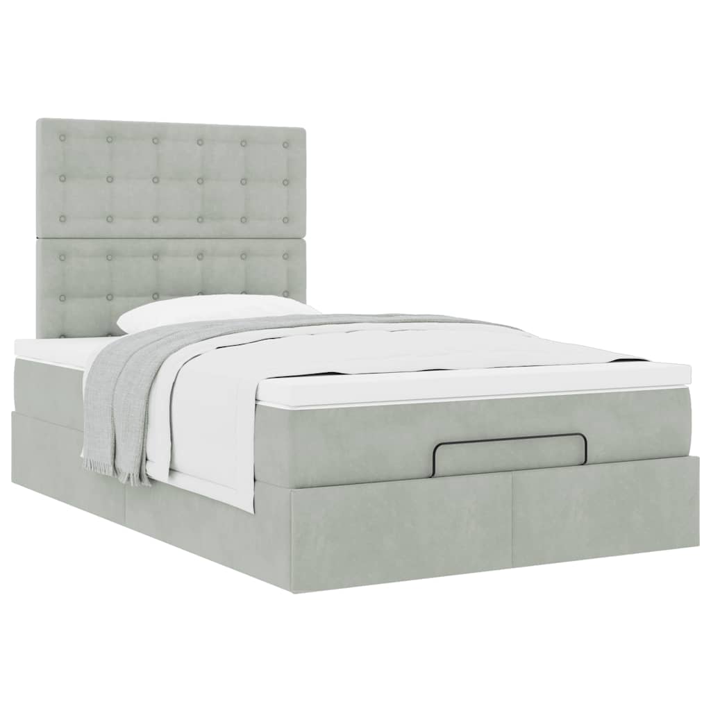 Struttura Letto Pouf con Materassi 120x190 cm Velluto | homemem39